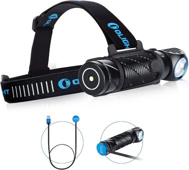 OLIGHT Perun 2 налобний ліхтар 2500 лм, 166 м, USB, 5 режимів, для бігу, риболовлі, кемпінгу, чорний