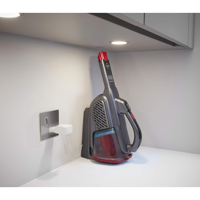 Акумуляторний ручний пилосос BLACK+DECKER 12V, безмішковий, циклонний, з довгою та висувною щілинною насадкою, зарядна станція