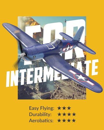 Радіокерований літак Volantexrc F4U Corsair V2 RTF 2.4GHz з USB зарядкою – для початківців, паркфлаєрів, легких польотів