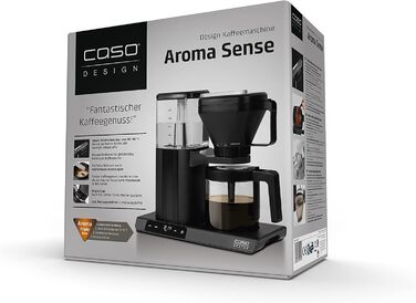 Кавоварка CASO Aroma Sense, дизайнерська, ідеальна температура заварювання 92-96°C, повне розкриття аромату завдяки аромапаличці, з титанованим сталевим постійним фільтром