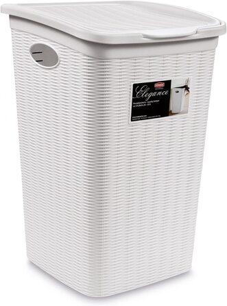 Кошик для білизни Stefanplast з кришкою, 50 л, білий, 54,5x38x37 см