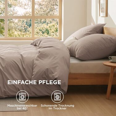 BEDSURE Комплект постільної білизни 135x200 з бавовни 4-х частинний - комплект постільної білизни, 2 наволочки 80x80 см, Oeko-TEX, колір хакі