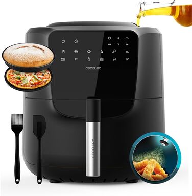 Фритюрниця Cecotec Cecofry Rain 5.5 л без олії з автоматичним та ручним розпиленням, 7 режимів, 1550 Вт