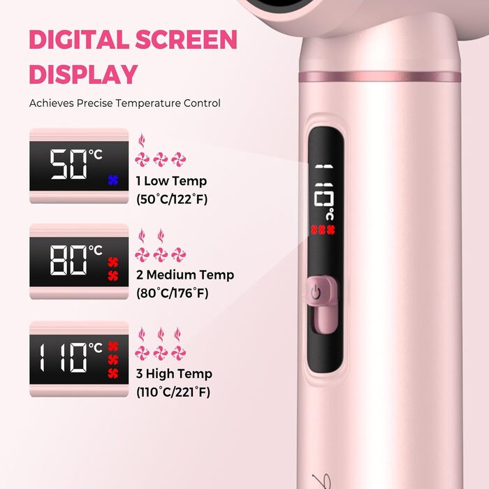 Atopskins Airbrush Haarstyler 5-в-1: Фен-щітка, стайлер для волосся з гарячим повітрям, випрямляч, плойка (Червоний)