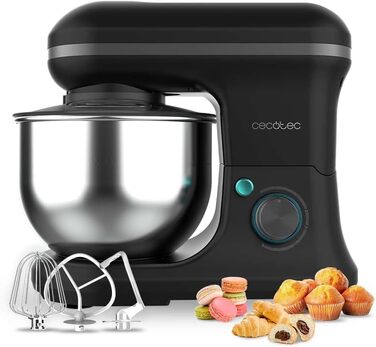 Міксер Cecotec Cecomixer Merengue 5L з потужністю 1200 Вт, 6 швидкостей, чорний, з нержавіючою чашею 5л та набором для збивання та замішування
