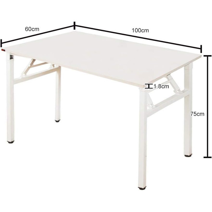 Розкладний письмовий стіл Sogesfurniture 100x60 см / 120x60 см, білий - комп'ютерний стіл, офісний стіл, конференц-стіл