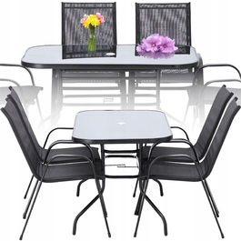 Комплект садових меблів GardenLine, метал, чорний, 5 предметів