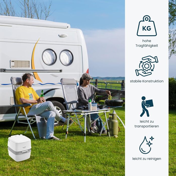 Переносна унітаз-туалет Thetford Porta Potti 165 Single для кемпінгу, караванів та автодомів, легкий та зручний у чищенні, 38.3 x 41.3 x 42.7 см