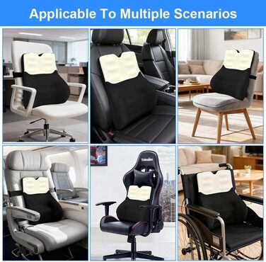 Подушка для спини з Memory Foam Schaum: ергономічна підтримка попереку для офісного крісла, авто та столу (чорно-бежева)