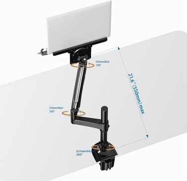 Тримач для ноутбука North Bayou NB H100-FP (10-17 дюймів) + Кронштейн для монітора (17-30 дюймів) VESA 75x100 мм, сірий/чорний