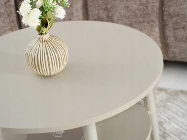 Журнальний стіл Mebel-Partner круглий, 60 x 60 x 45 см, кремовий