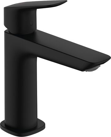 Змішувач для ванної кімнати Hansgrohe Logis Fine, чорний мат, висота виливу 110 мм, економія води (EcoSmart)