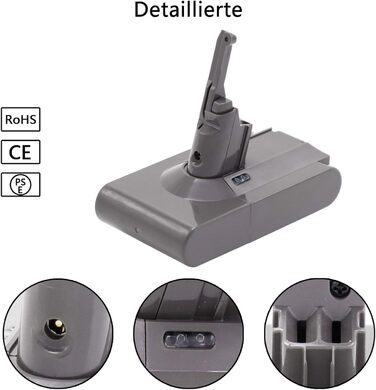 Abakoo акумулятор 3500мА·г 21,6В для пилососа Dyson V8, літій-іонний, сумісний з Absolute, Animal, Motorhead, бездротовий пилосос