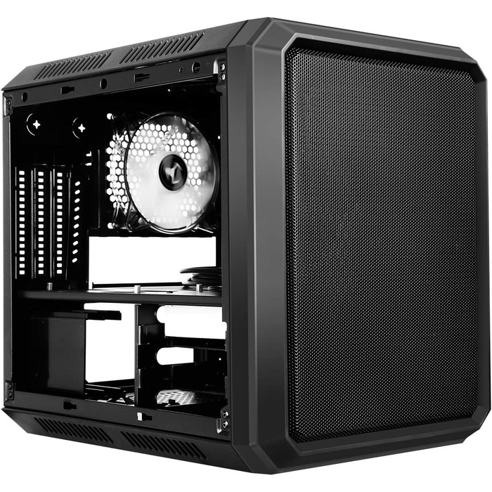 Корпус для ПК iTek QBO 8 EVO Micro ATX з ARGB вентиляторами, USB 3.0, кардрідером, трьома прозорими вікнами, чорний