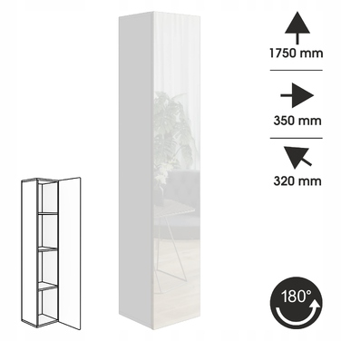 Стелаж BroMARKT 35 см x 175 см x 32 см, білий