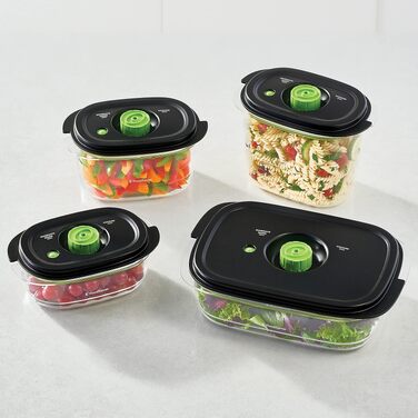 Набір вакуумних контейнерів FoodSaver Preserve & Marinate для зберігання та маринування продуктів, BPA-free, герметичні, 3 шт. (700 мл, 1.2 л, 1.8 л)