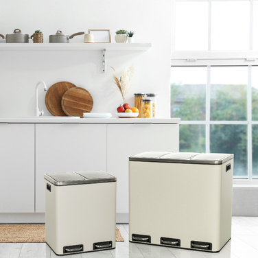 Збірник відходів / Система сортування відходів CLEAN IX 54L (3x18L) Сталь бежева hjh ОФІС