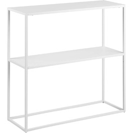 Консольний стіл AC Design Furniture Nino з 1 полицею, білий металевий, індустріальний стиль, для вітальні та передпокою, 79,5x80,5x26 см