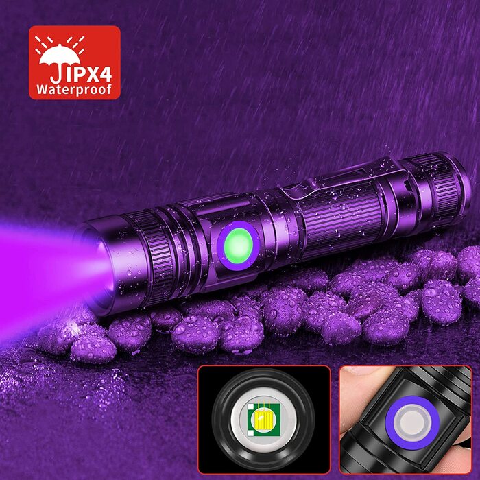 Ультрафіолетовий ліхтарик DARKBEAM 395нм, USB-зарядка, компактний, для виявлення плям тварин, затвердіння смоли, 2 шт.
