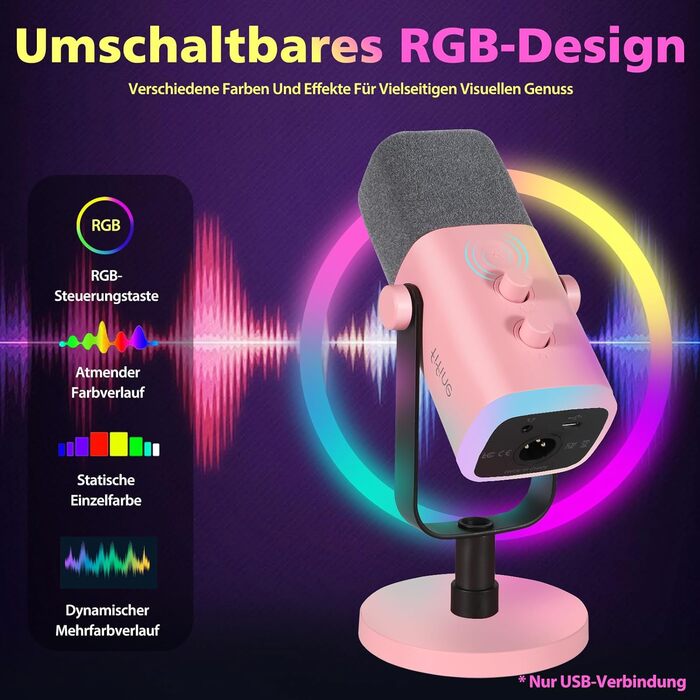 Динамічний мікрофон FIFINE USB XLR для стрімінгу, подкастів, студії, геймінгу, з кнопкою вимкнення звуку, сумісний з ПК, PS4/5, Mac, мікшерами та звуковими картами