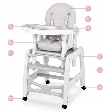 Стілець для годування RicoKids Sinco, 104 x 60 x 67,5 см