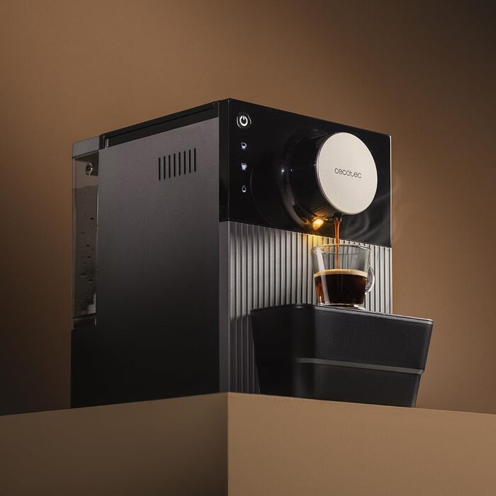 Компактна автоматична кавомашина Cecotec Cremmaet Cube Red, 1350 Вт, 19 бар, з сенсорним керуванням та системою попереднього змочування
