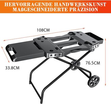 Підставка для гриля Denmay для Ninja Woodfire OG700, Pit Boss, Blackstone, Traeger Ranger, з підставкою та кошиком (чорний)