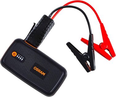 Osram BATTERYstart 400: Літієвий пусковий пристрій 2000A 12V з Powerbank, для бензинових та дизельних двигунів до 8L/4L, 16800mAh
