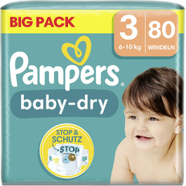 Дитячі підгузки Pampers, розмір 3, 80 шт, класична версія