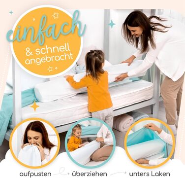 Подушка для годування Zoula Kidz® надувна, портативна (150 см) з бавовняним чохлом OEKO-TEX – для подорожей та дому