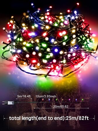 Світлодіодна гірлянда для вулиці 30м, 300 LED багатоколірна світлодіодна ілюмінація для новорічного та різдвяного декору