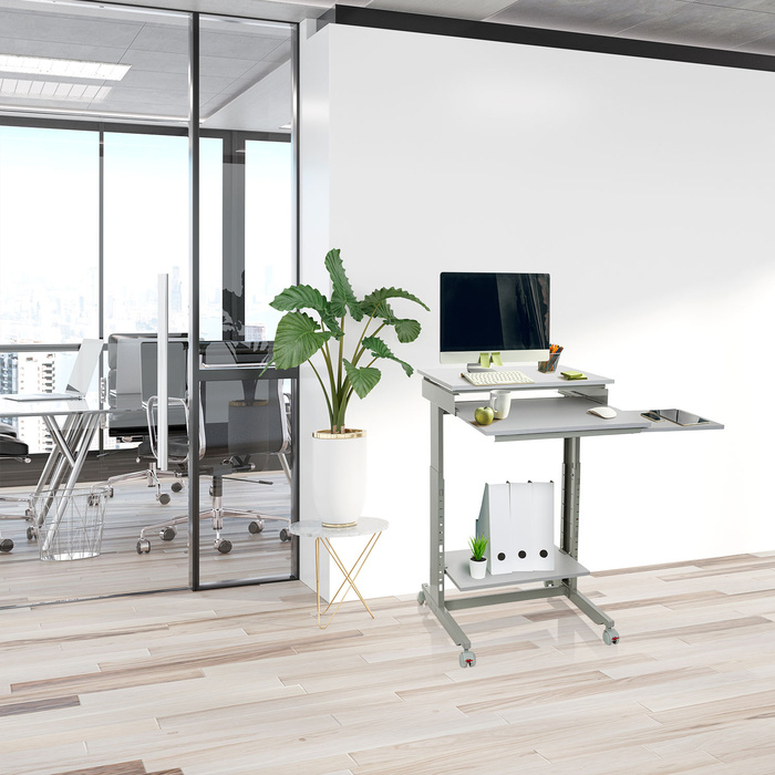 Комп'ютерний стіл / Робоча станція WORKSTATION, сірий, hjh OFFICE