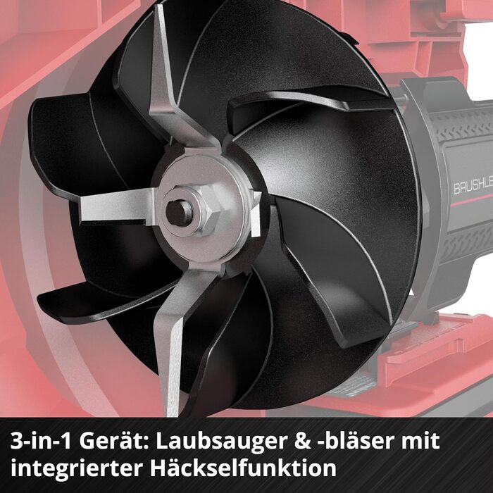 Акумуляторний повітродув та пилосос Einhell VENTURRO 18/210 Power X-Change (18 В, 500 м³/год, мішок 45 л, 210 км/год) без акумулятора та зарядного пристрою