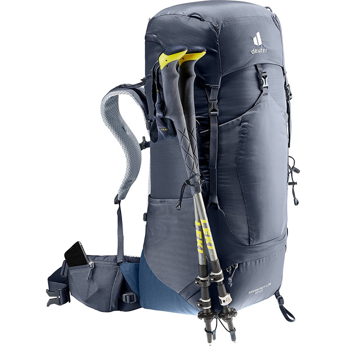 Рюкзак для трекінгу Deuter Aircontact Lite 50+10 л, легкий, чорний-синій