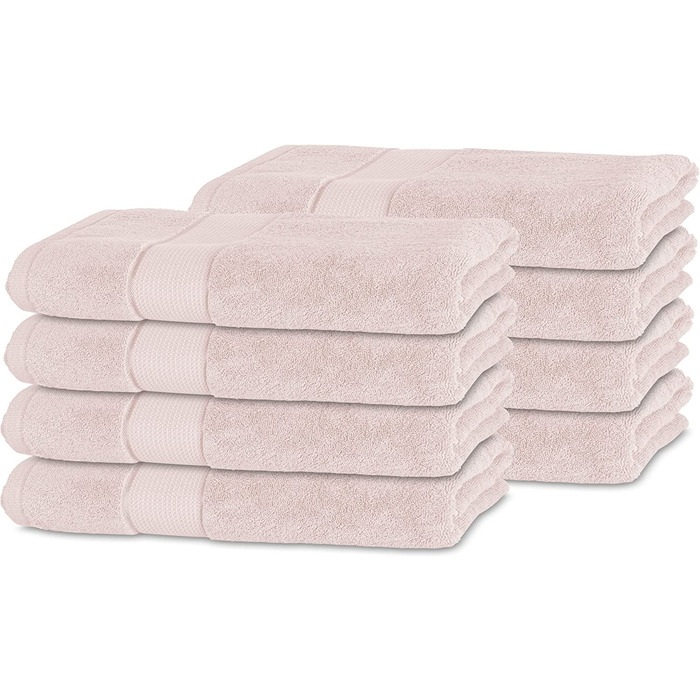 Набір рушників BANANALU 8 шт, 100% бавовна, 50x100 см, 450 г/м², рожевий Primrose Pink