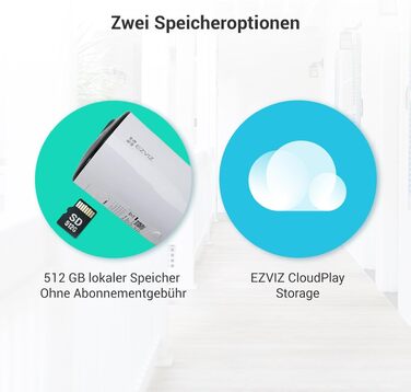 EZVIZ Камера зовнішня 2K Akku (2 шт) з нічною зйомкою, AI-розпізнаванням людей/авто, сиреною, прожектором та двостороннім аудіо