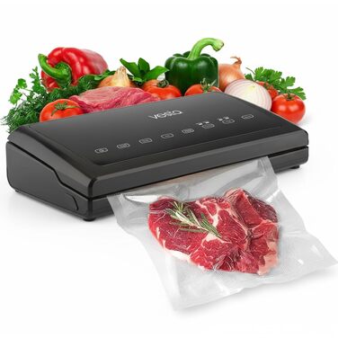 Вакуумний пакувальник Vesta Precision V11 для продуктів, 31 см, чорний - побутовий вакууматор з рулоном для упаковки