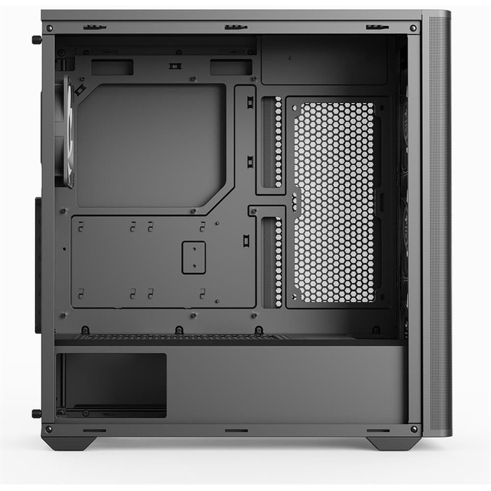 Корпус для ПК AeroCool D301A, ігровий Mid-Tower, оптимізований повітряний потік, дерев'яна Mesh-панель, 4 RGB-вентилятори, USB Type-C, сумісний з ASUS/MSI M-ATX, чорний