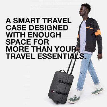 Валіза Eastpak TRANVERZ S, 42 л, 51x32,5x23 см, чорний денім