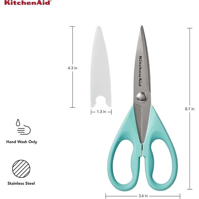 Ножиці кухонні універсальні KitchenAid, червоно-чорні, 22.1 см (Aqua Sky)