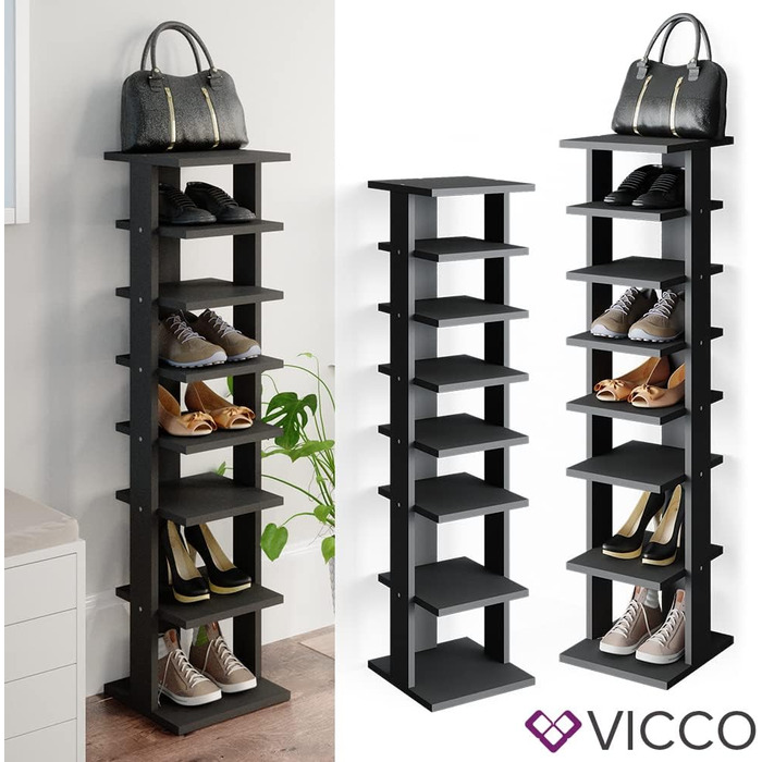 Взуттєва тумба Vicco Sara, антрацит, 26.7x110 см