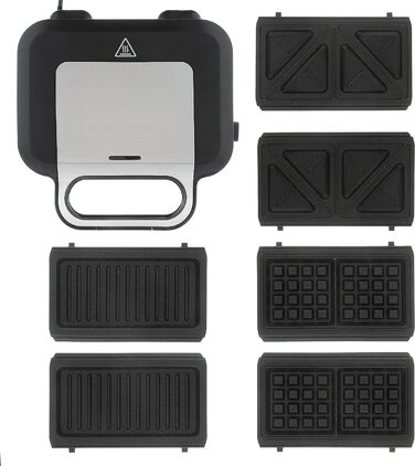 Мультифункціональний пристрій Russell Hobbs 3-в-1: сендвічниця, вафельниця, гриль Creations, антипригарне покриття, глибокі пластини, підходить для миття в посудомийці, BPA безпечний, модель 26810-56
