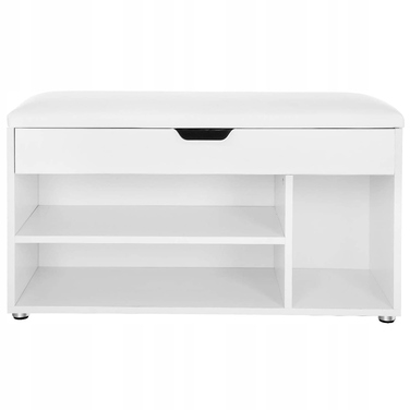 Обувниця з сидінням Songmics, 80 x 44 x 30 см, біла
