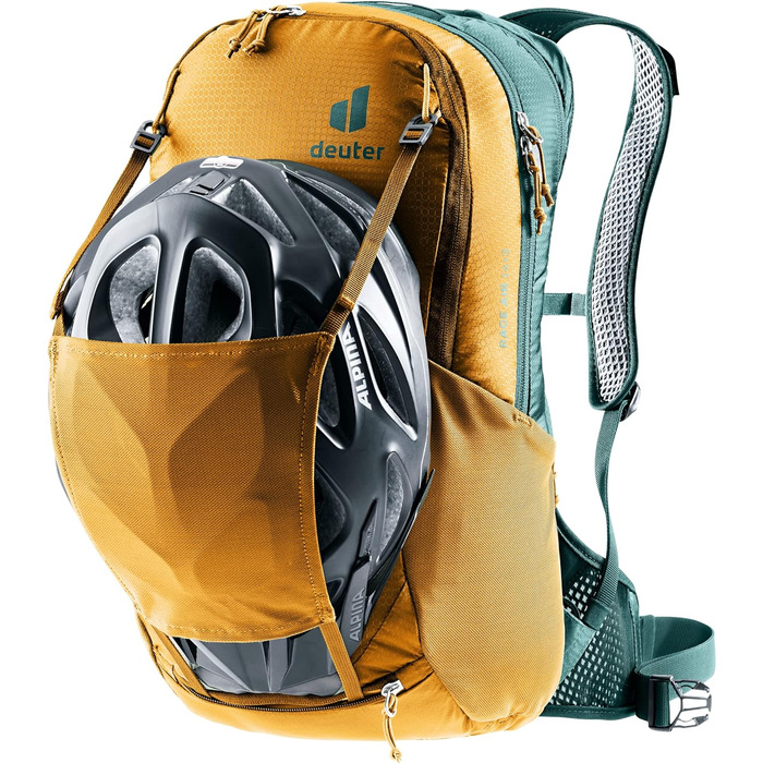 Велосипедний рюкзак Deuter Race Air 14+3 л, коричнево-синій, вентиляція спини