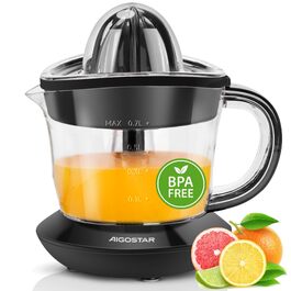 Електрична цитрусовижималка Aigostar 700 мл, 40 Вт, 2 режими, BPA-free, чорна