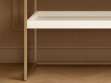 Консоль Mebel-Partner біла, золотиста матова 110 x 76,5 x 35 см