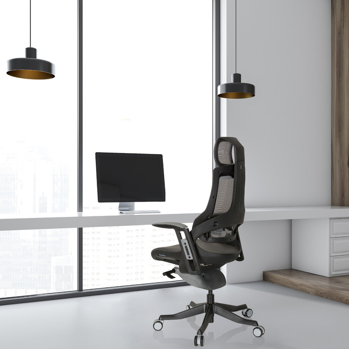Офісне крісло / поворотне крісло SPEKTRE BLACK сітка сіра hjh OFFICE