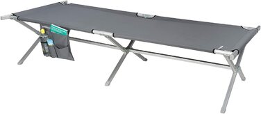 Розкладне алюмінієве кемпінгове ліжко BERGER XXL, 210x93x48 см, до 120 кг