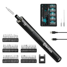Набір електричних викруток DURATECH з 50 бітами, 3.6V з LED підсвіткою для ремонту годинників, ноутбуків, окулярів та DIY