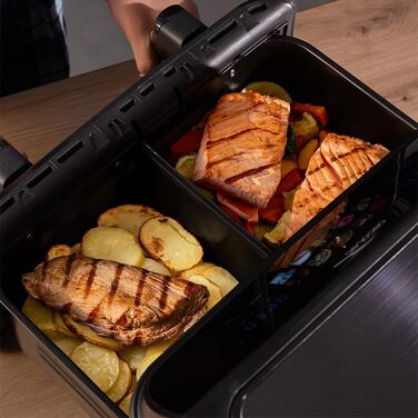 Аерофритюрниця Cecotec Cecofry & Grill Duoheat 4000 з грилем, 4 л, 1900 Вт, регулювання температури 40-200°C, 10 програм, Inox